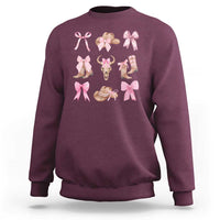 Cowgirl Coquette Sweatshirt Pink Bow Cowboy Hat Boots Western Country - Wonder Print Shop
