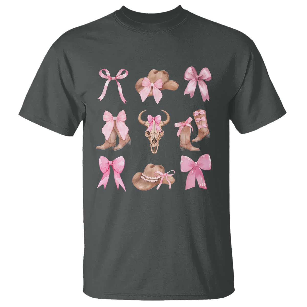 Cowgirl Coquette T Shirt Pink Bow Cowboy Hat Boots Western Country - Wonder Print Shop
