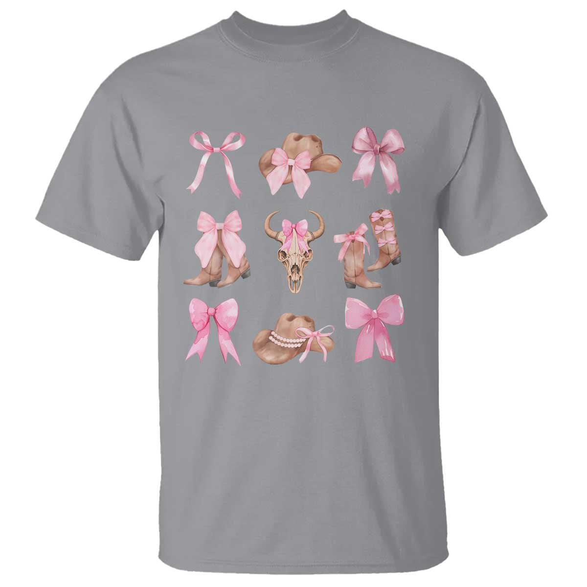 Cowgirl Coquette T Shirt Pink Bow Cowboy Hat Boots Western Country - Wonder Print Shop