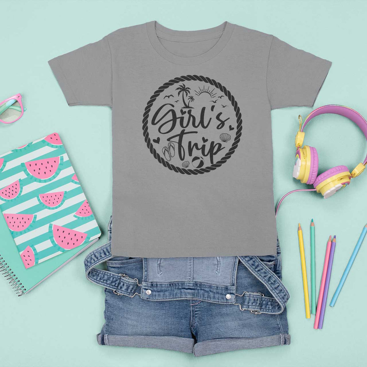 Girls Trip T Shirt For Kid Beach Party Drinks With Friends And Memories - Wonder Print Shop