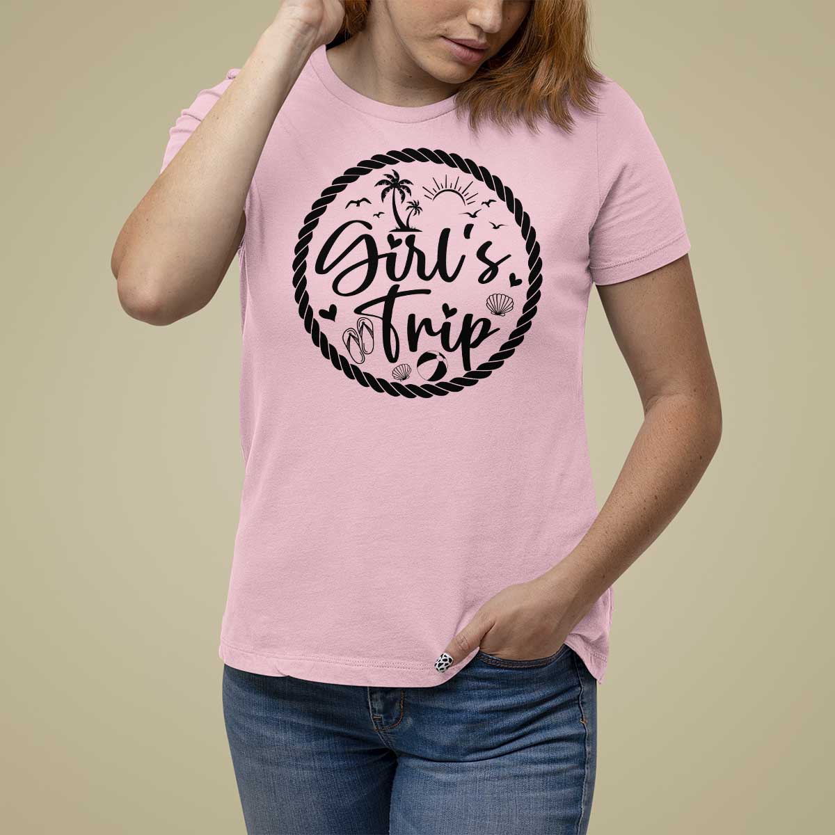 Girls Trip T Shirt For Women Beach Party Drinks With Friends And Memories - Wonder Print Shop