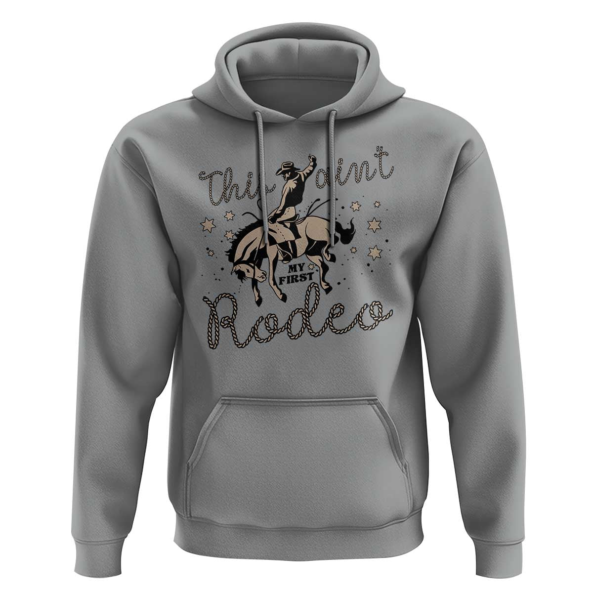 Retro Western Cowboy Hoodie This Ain't My First Rodeo Country Rope - Wonder Print Shop