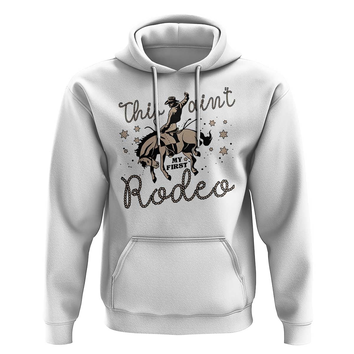 Retro Western Cowboy Hoodie This Ain't My First Rodeo Country Rope - Wonder Print Shop