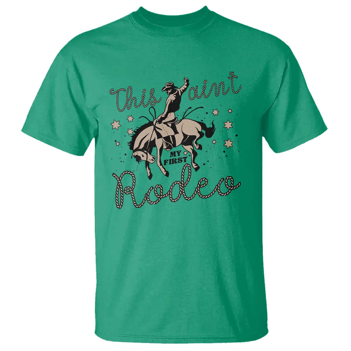 Retro Western Cowboy T Shirt This Ain't My First Rodeo Country Rope - Wonder Print Shop