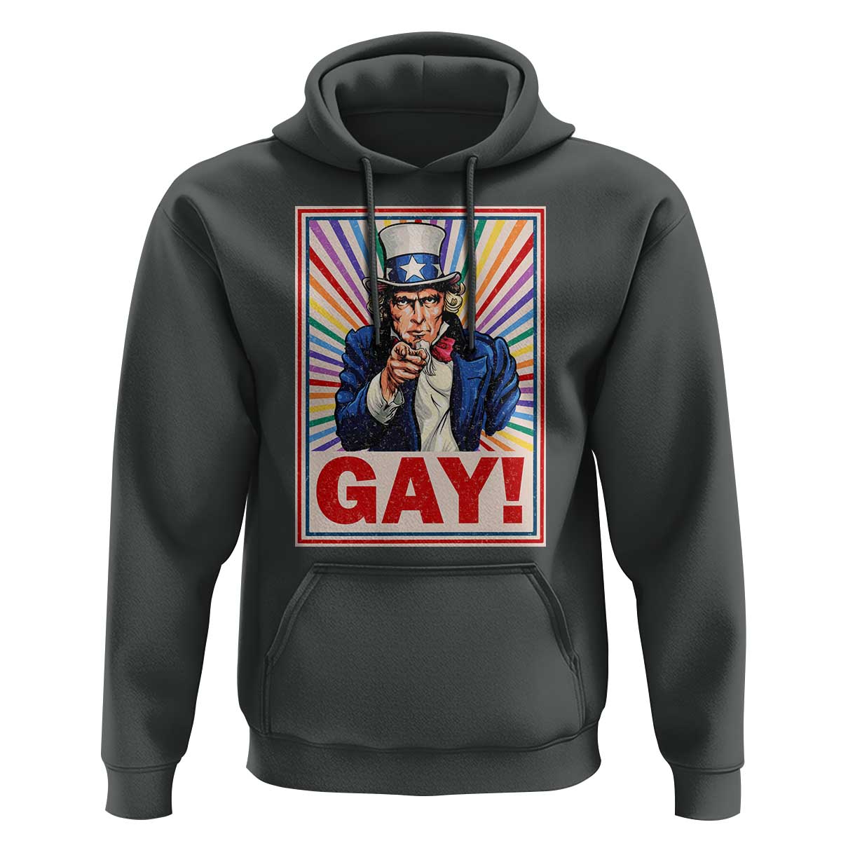 Funny LGBT Hoodie Gay Uncle Sam Ally Pride Month - Wonder Print Shop