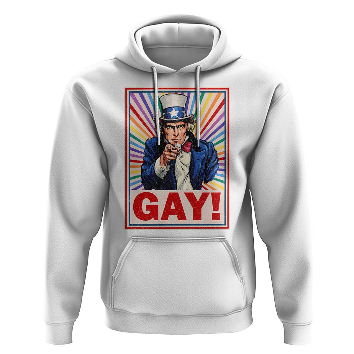 Funny LGBT Hoodie Gay Uncle Sam Ally Pride Month - Wonder Print Shop