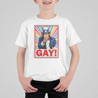 Funny LGBT T Shirt For Kid Gay Uncle Sam Ally Pride Month - Wonder Print Shop