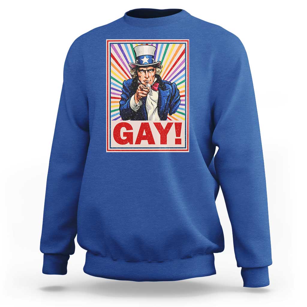 Funny LGBT Sweatshirt Gay Uncle Sam Ally Pride Month - Wonder Print Shop