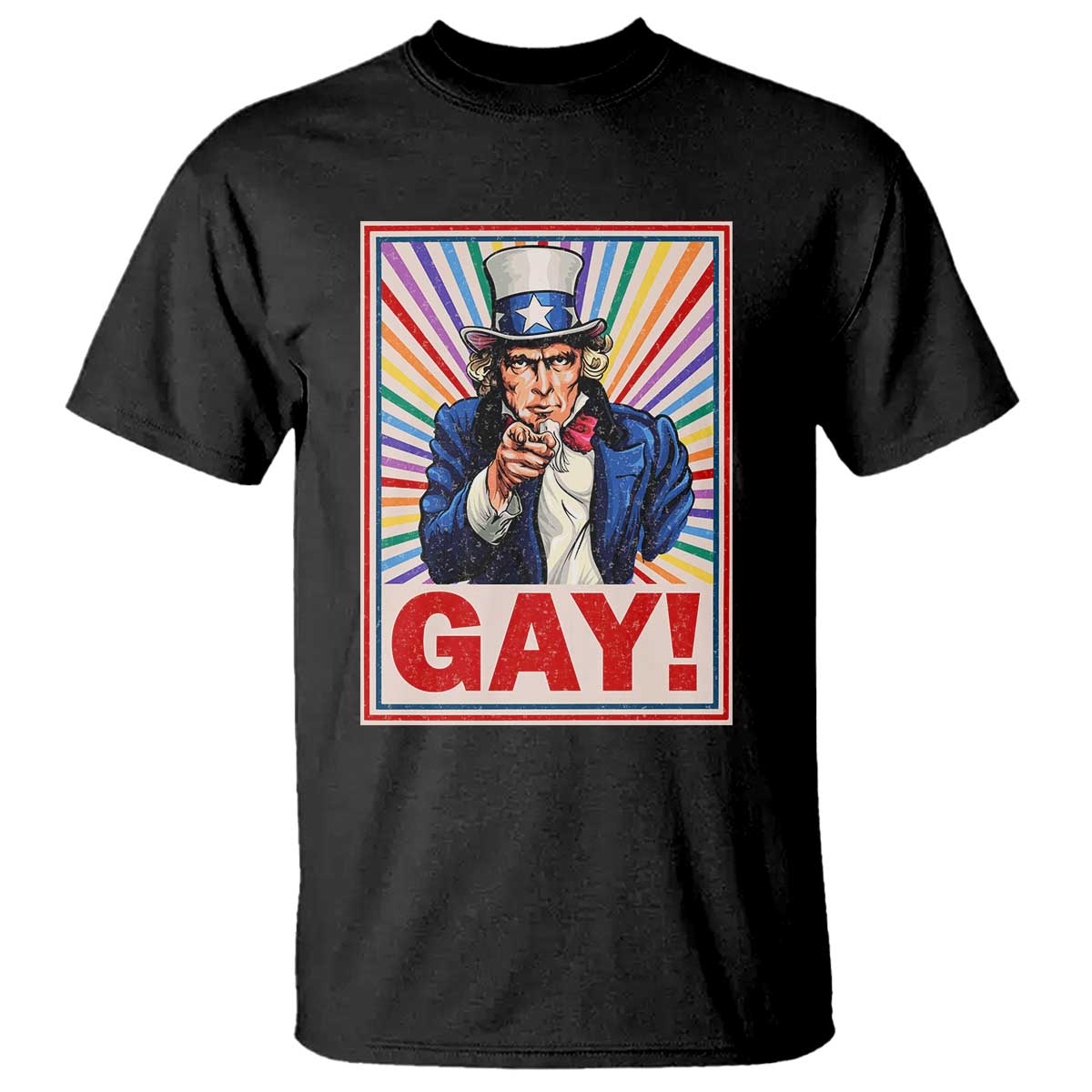 Funny LGBT T Shirt Gay Uncle Sam Ally Pride Month - Wonder Print Shop
