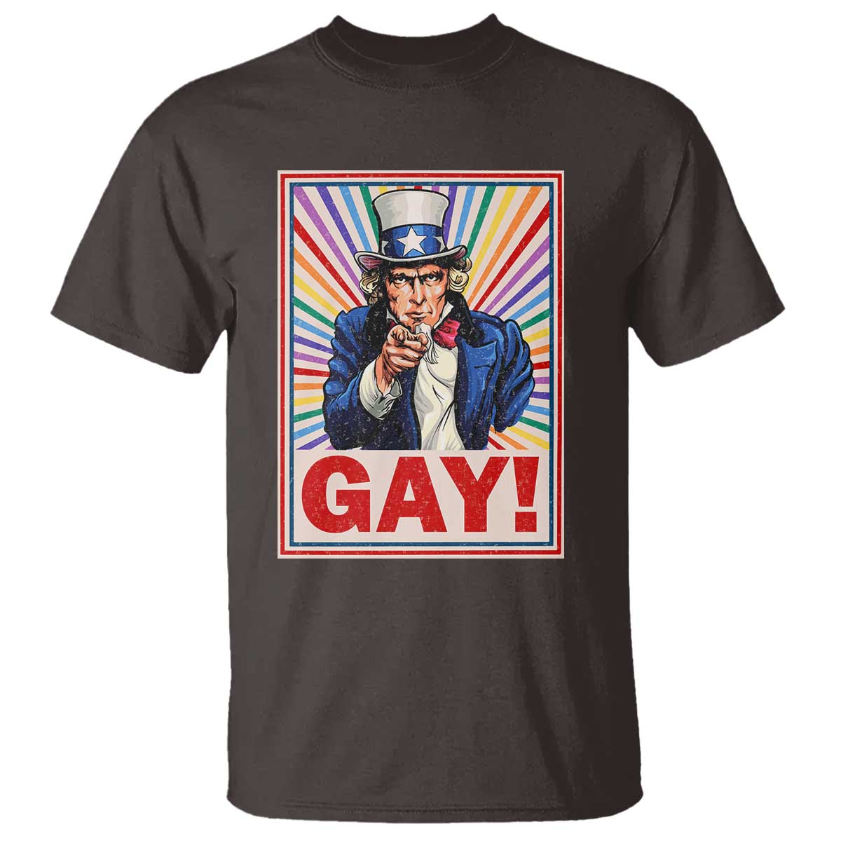 Funny LGBT T Shirt Gay Uncle Sam Ally Pride Month - Wonder Print Shop