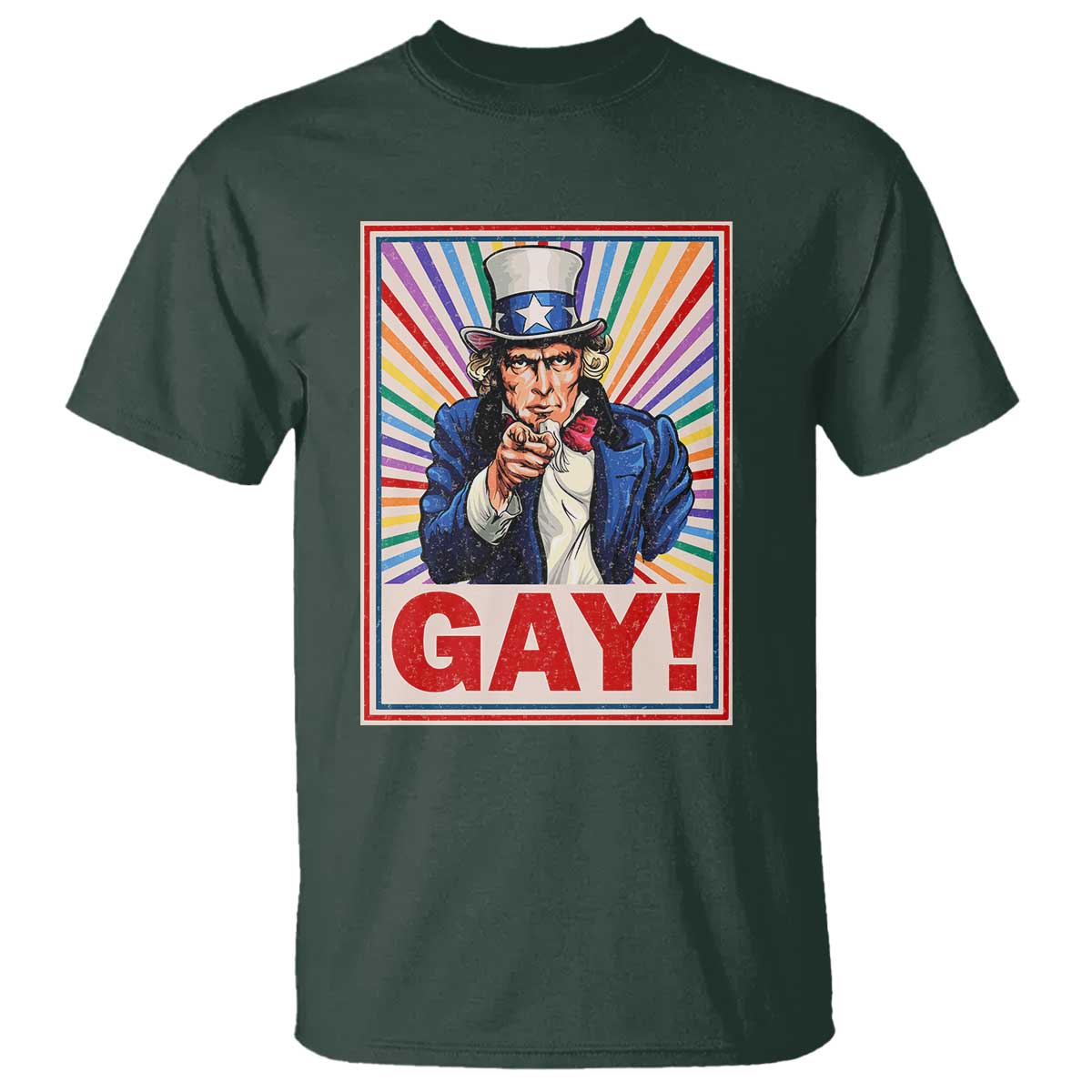 Funny LGBT T Shirt Gay Uncle Sam Ally Pride Month - Wonder Print Shop