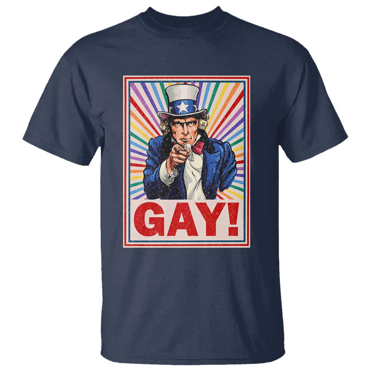 Funny LGBT T Shirt Gay Uncle Sam Ally Pride Month - Wonder Print Shop