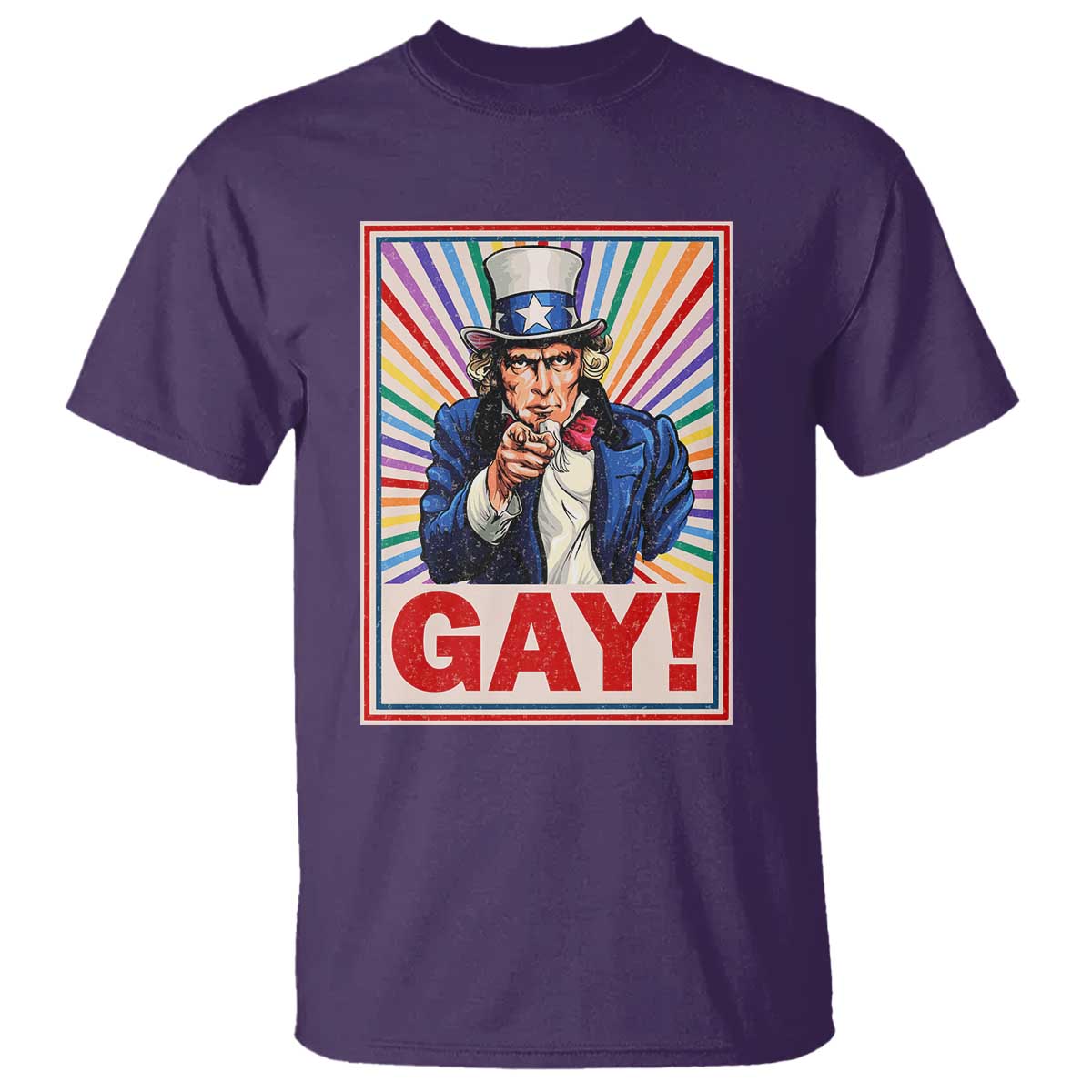 Funny LGBT T Shirt Gay Uncle Sam Ally Pride Month - Wonder Print Shop