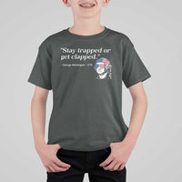 Funny 4th Of July T Shirt For Kid Stay Strapped Or Get Clapped - Wonder Print Shop