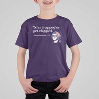 Funny 4th Of July T Shirt For Kid Stay Strapped Or Get Clapped - Wonder Print Shop