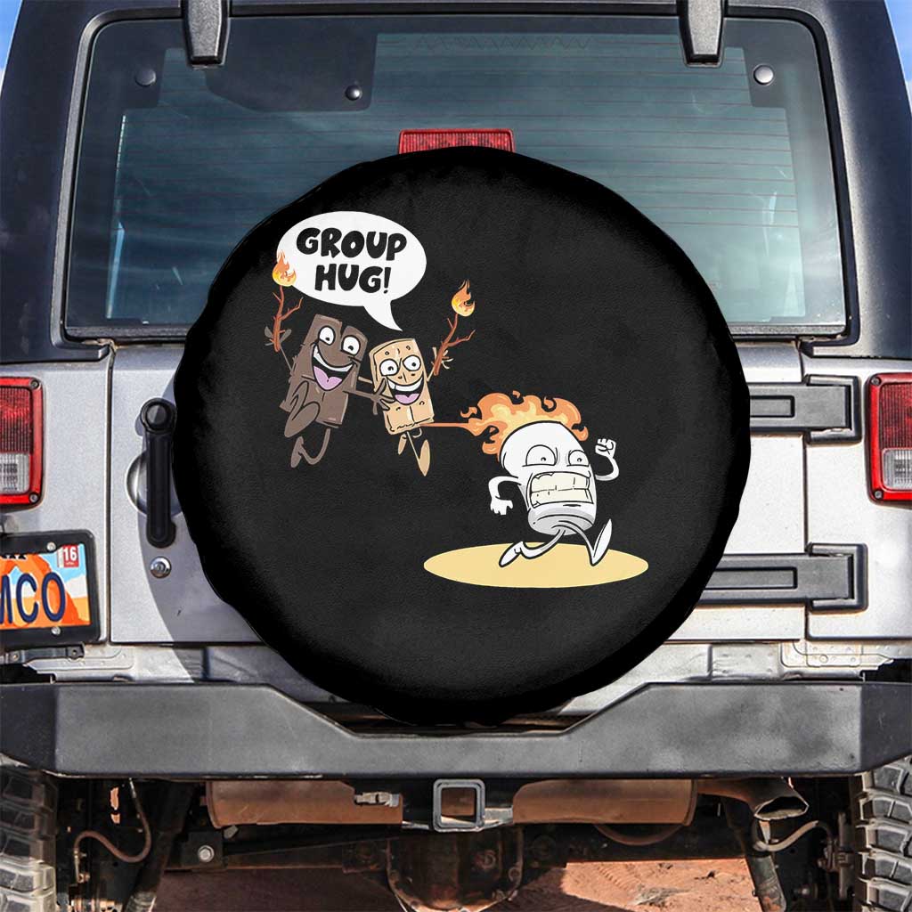 Funny Camping Spare Tire Cover Group Hug S'more Roasting Outdoor