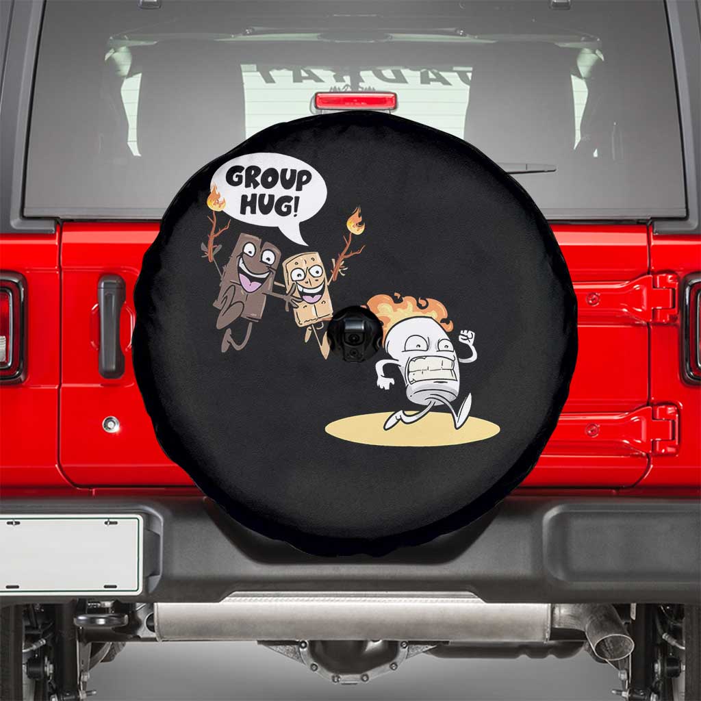 Funny Camping Spare Tire Cover Group Hug S'more Roasting Outdoor