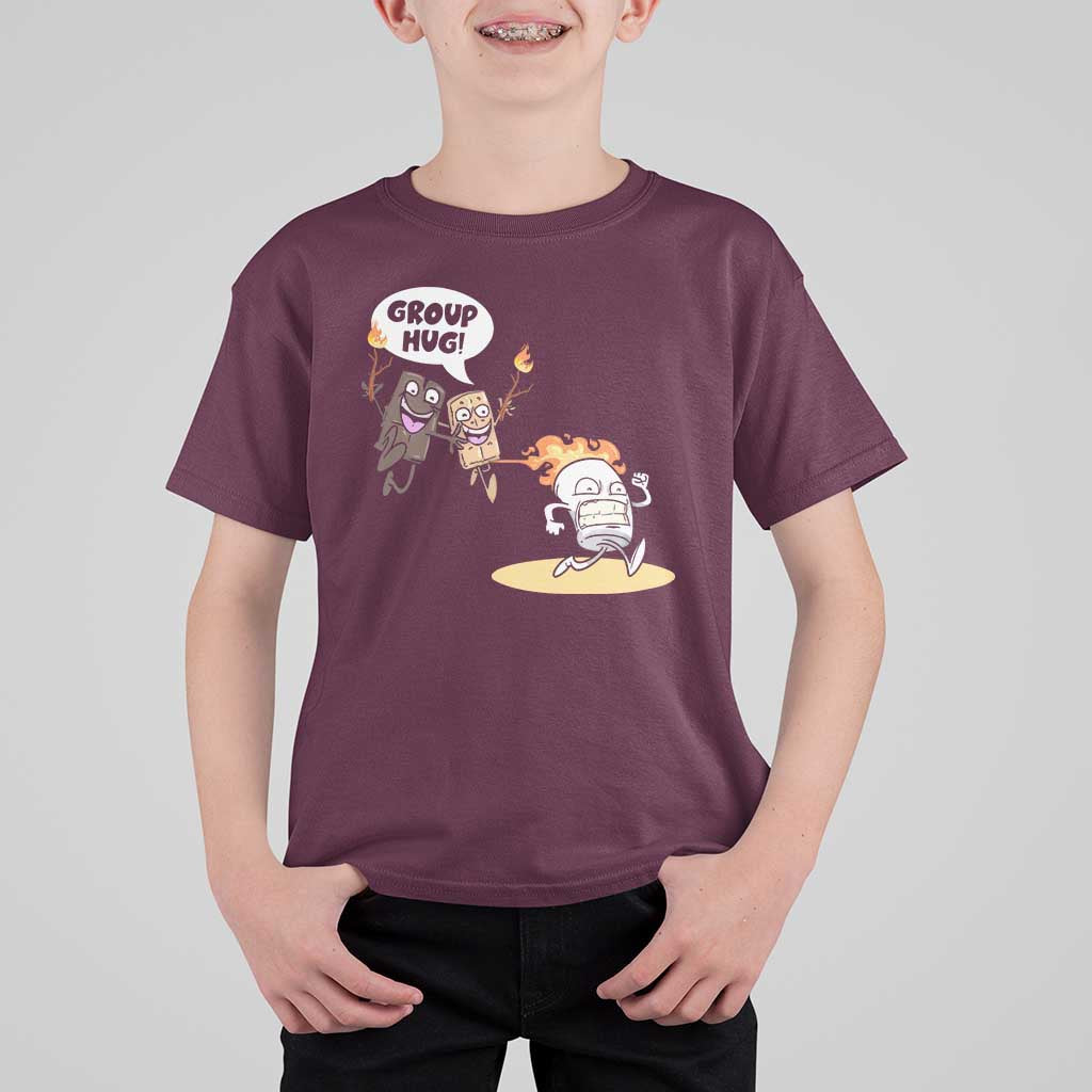 Funny Camping T Shirt For Kid Group Hug S'more Roasting Outdoor - Wonder Print Shop