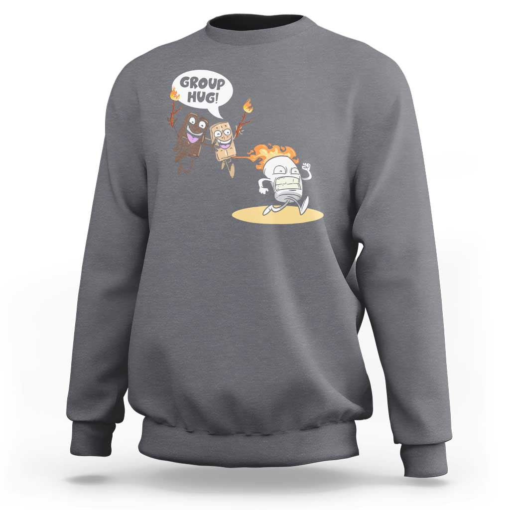Funny Camping Sweatshirt Group Hug S'more Roasting Outdoor - Wonder Print Shop