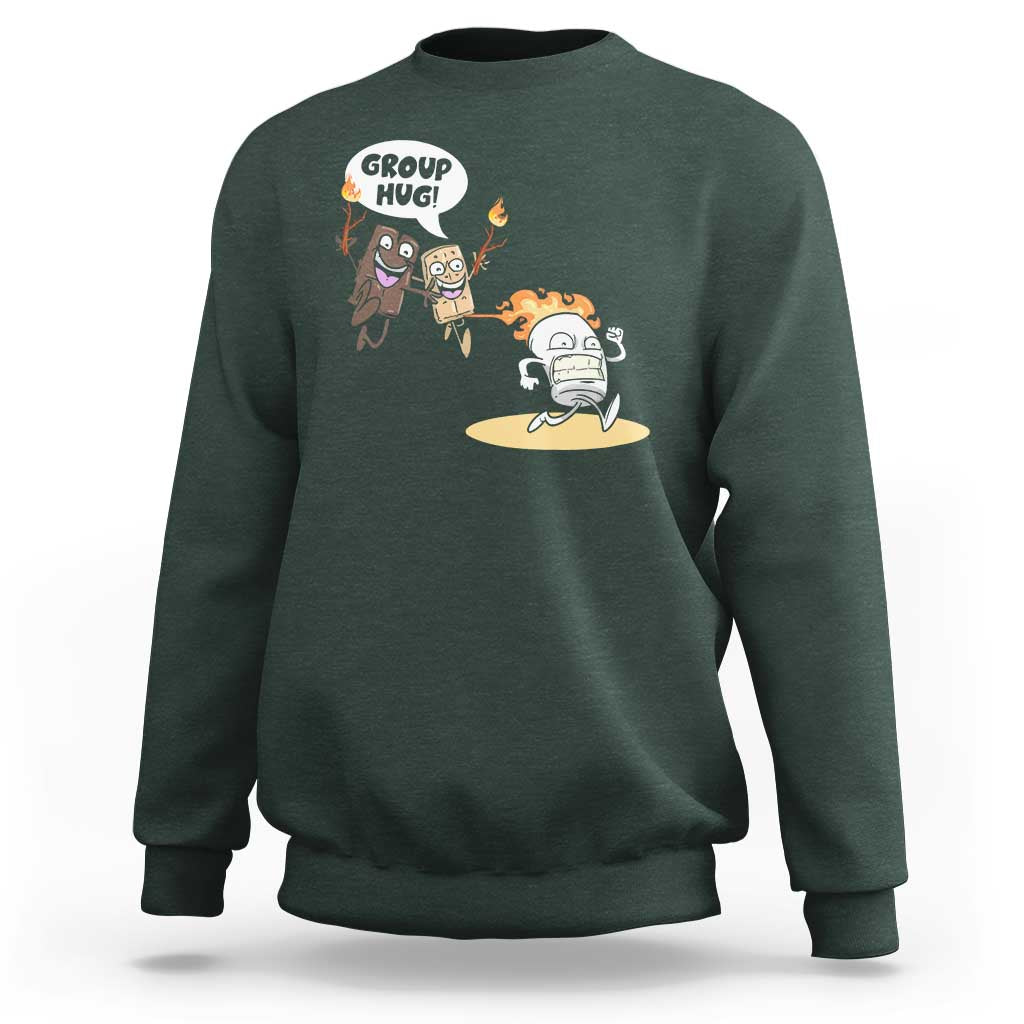 Funny Camping Sweatshirt Group Hug S'more Roasting Outdoor - Wonder Print Shop