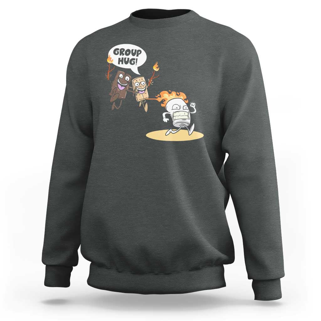 Funny Camping Sweatshirt Group Hug S'more Roasting Outdoor - Wonder Print Shop