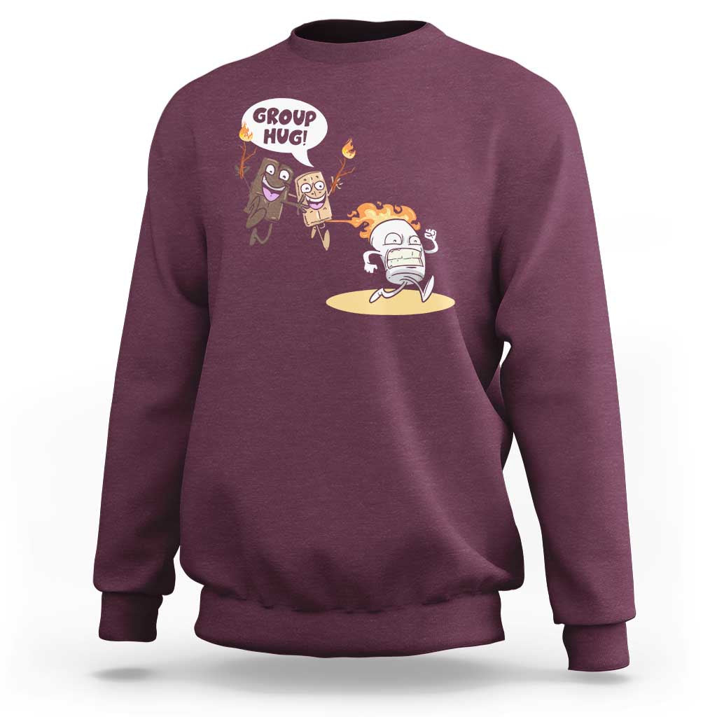 Funny Camping Sweatshirt Group Hug S'more Roasting Outdoor - Wonder Print Shop