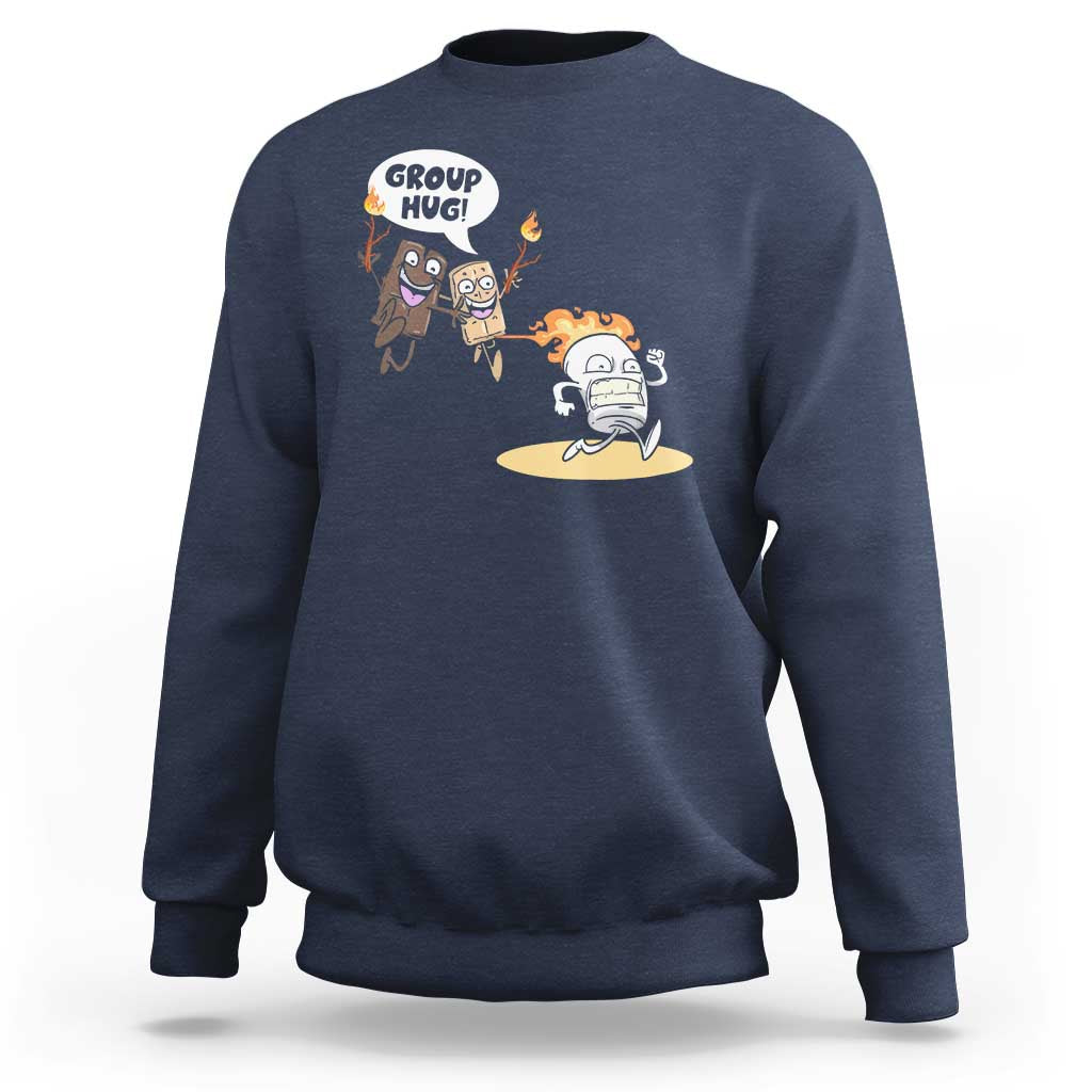 Funny Camping Sweatshirt Group Hug S'more Roasting Outdoor - Wonder Print Shop