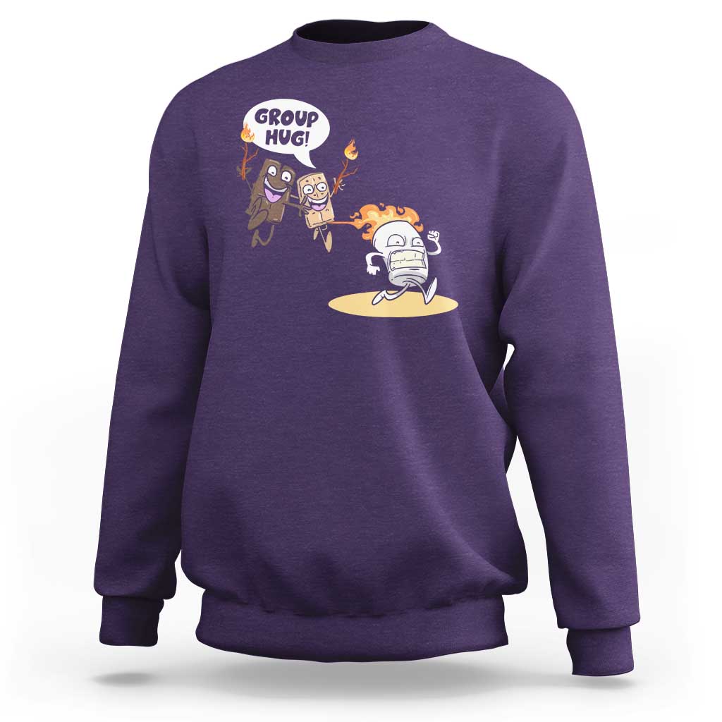 Funny Camping Sweatshirt Group Hug S'more Roasting Outdoor - Wonder Print Shop