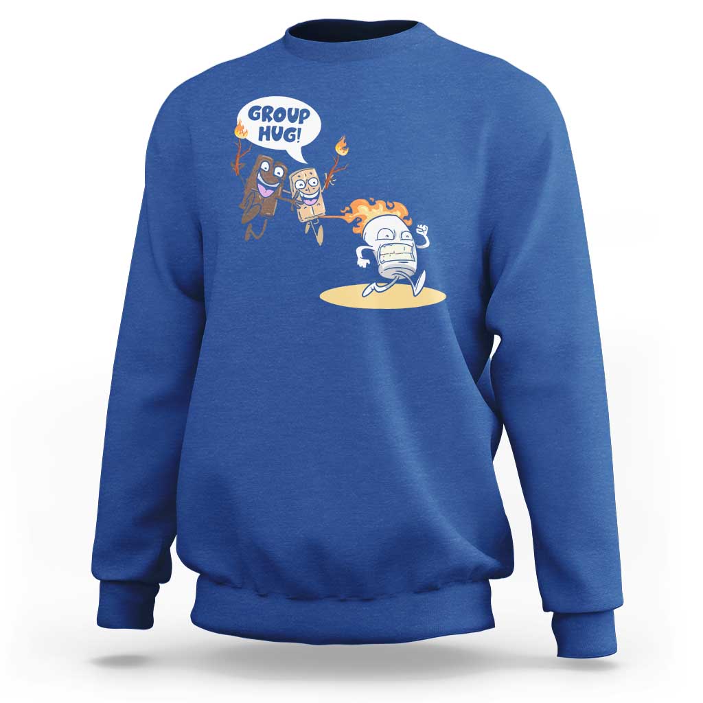 Funny Camping Sweatshirt Group Hug S'more Roasting Outdoor - Wonder Print Shop