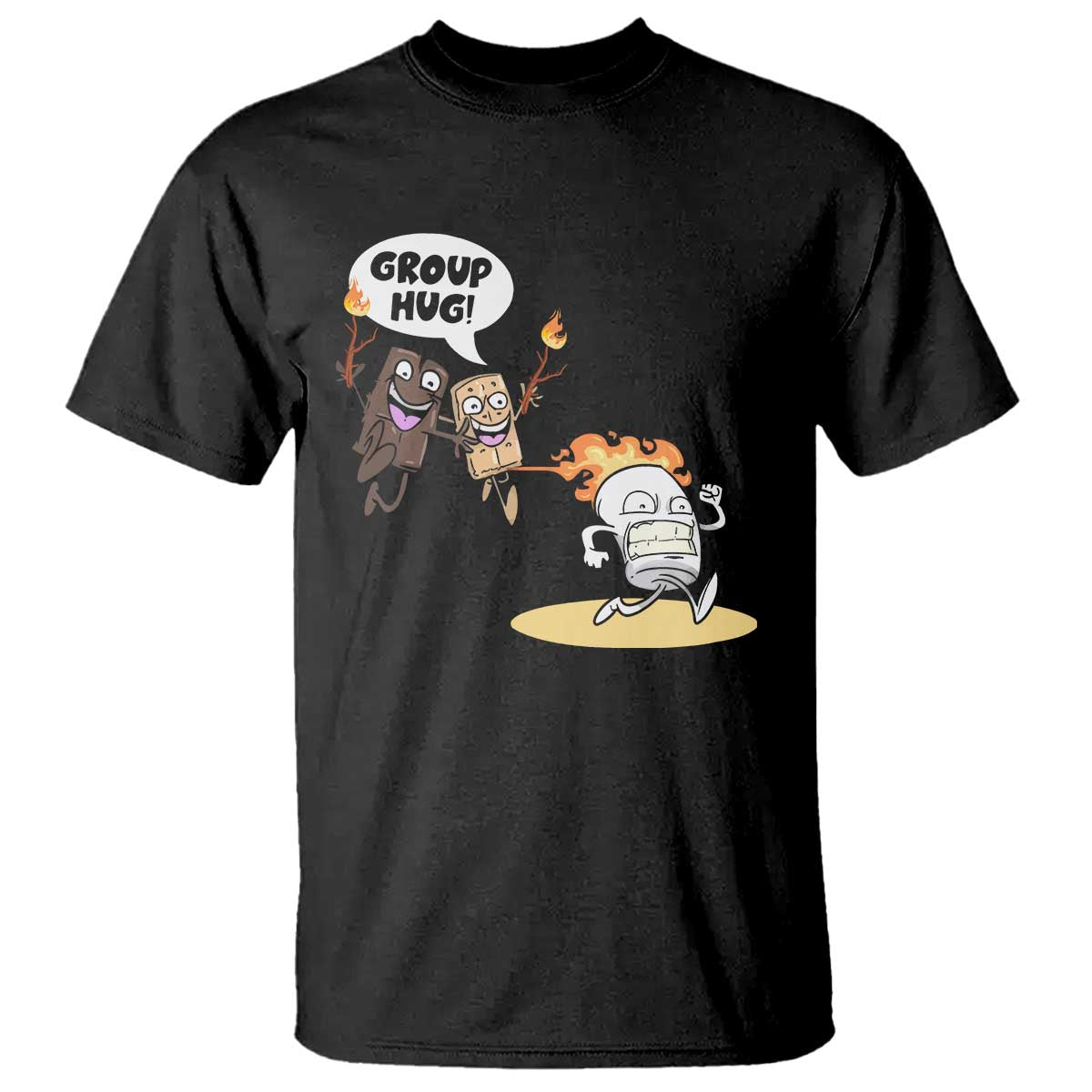 Funny Camping T Shirt Group Hug S'more Roasting Outdoor - Wonder Print Shop