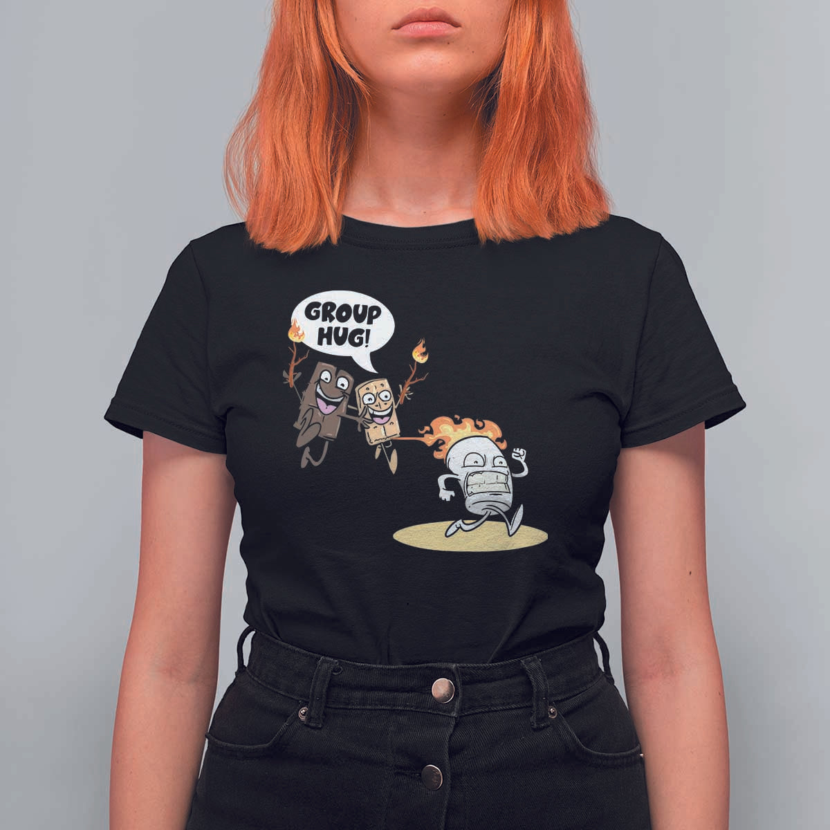 Funny Camping T Shirt For Women Group Hug S'more Roasting Outdoor - Wonder Print Shop