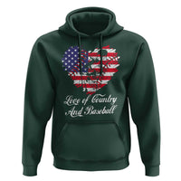 Baseball Hoodie Love Of Country And Base Ball Vintage Heart USA Flag - Wonder Print Shop