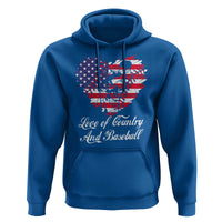 Baseball Hoodie Love Of Country And Base Ball Vintage Heart USA Flag - Wonder Print Shop