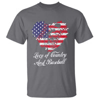 Baseball T Shirt Love Of Country And Base Ball Vintage Heart USA Flag - Wonder Print Shop