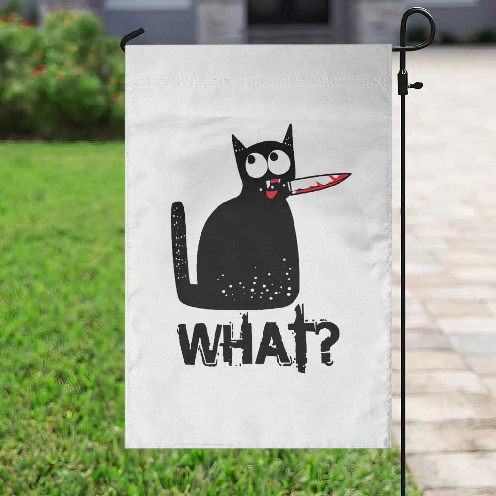 Funny Black Cat Garden Flag What Kitten Murderous - Wonder Print Shop