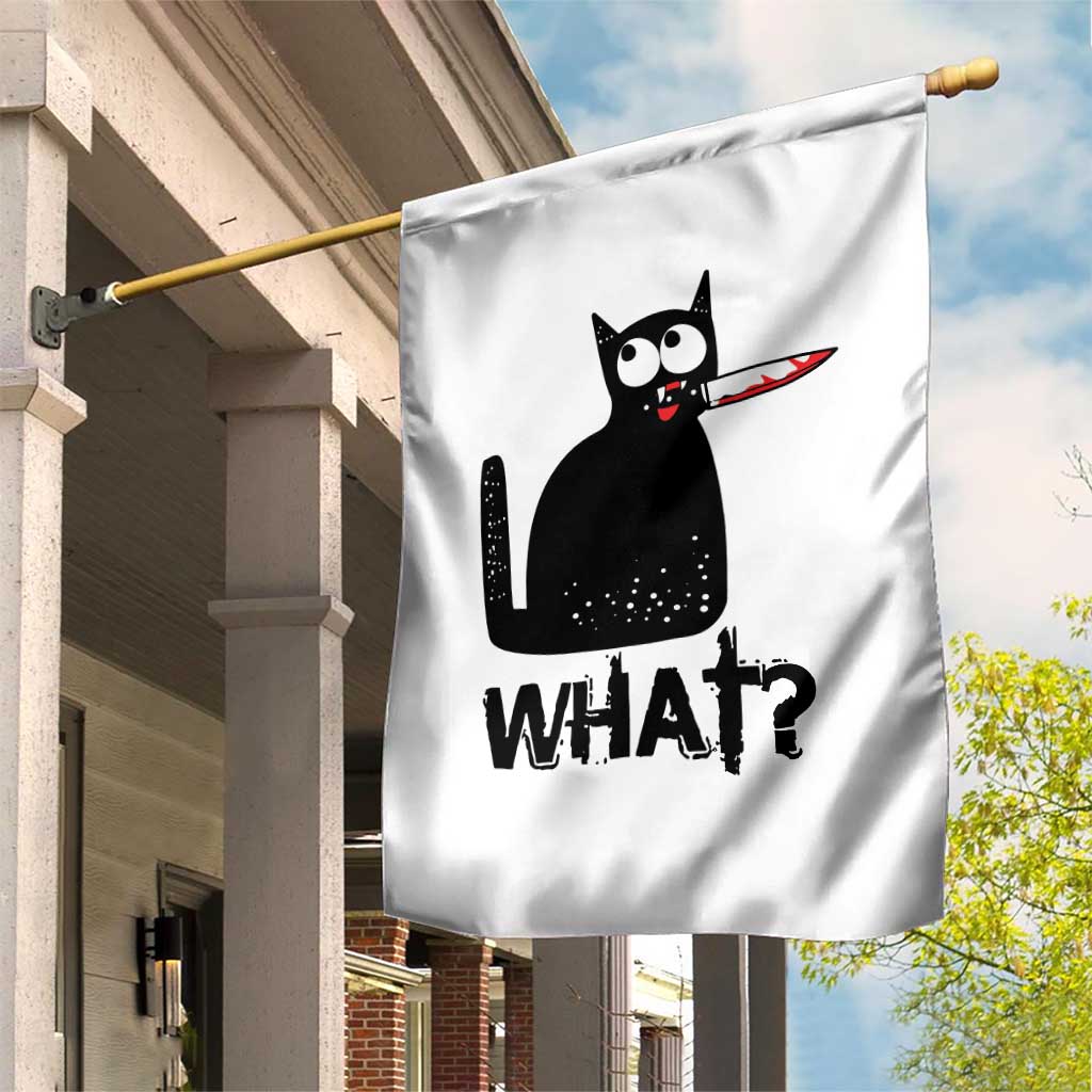 Funny Black Cat Garden Flag What Kitten Murderous - Wonder Print Shop