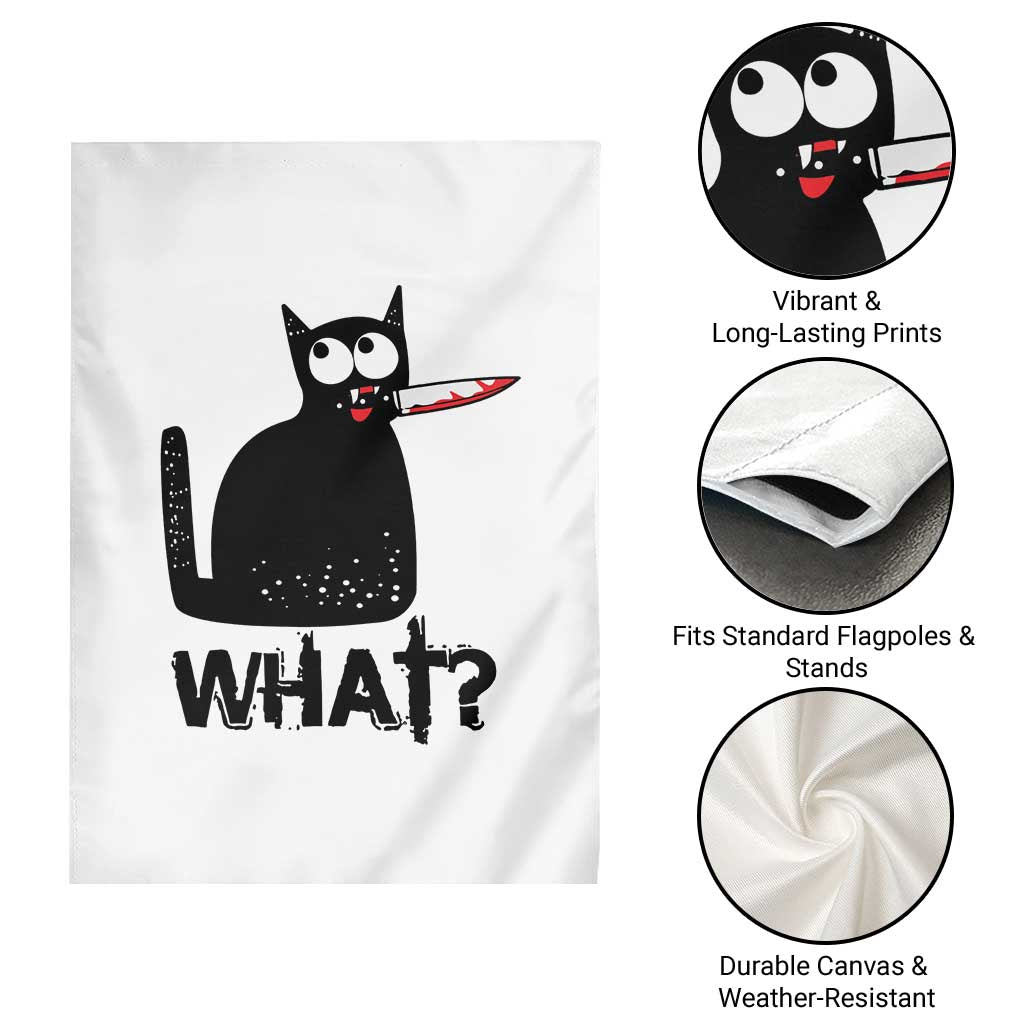 Funny Black Cat Garden Flag What Kitten Murderous - Wonder Print Shop