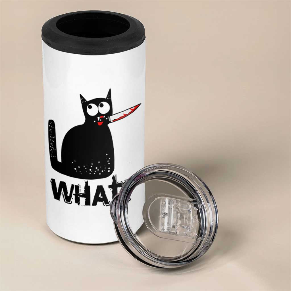 Funny Black Cat 4 in 1 Can Cooler Tumbler What Kitten Murderous - Wonder Print Shop