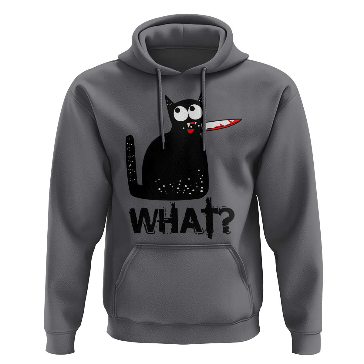 Funny Black Cat Hoodie What Kitten Murderous - Wonder Print Shop