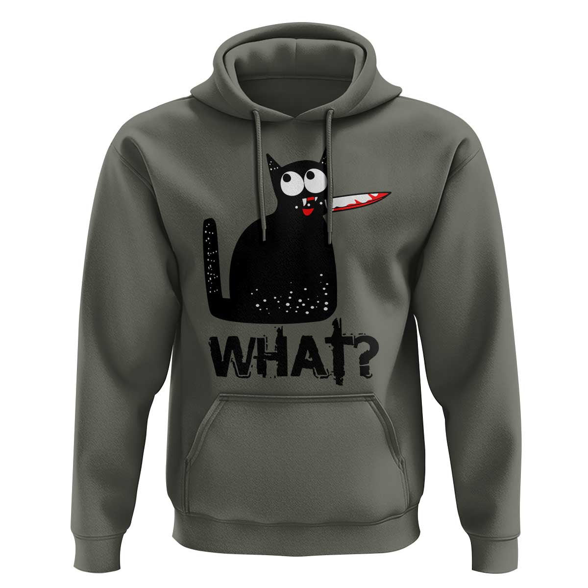 Funny Black Cat Hoodie What Kitten Murderous - Wonder Print Shop