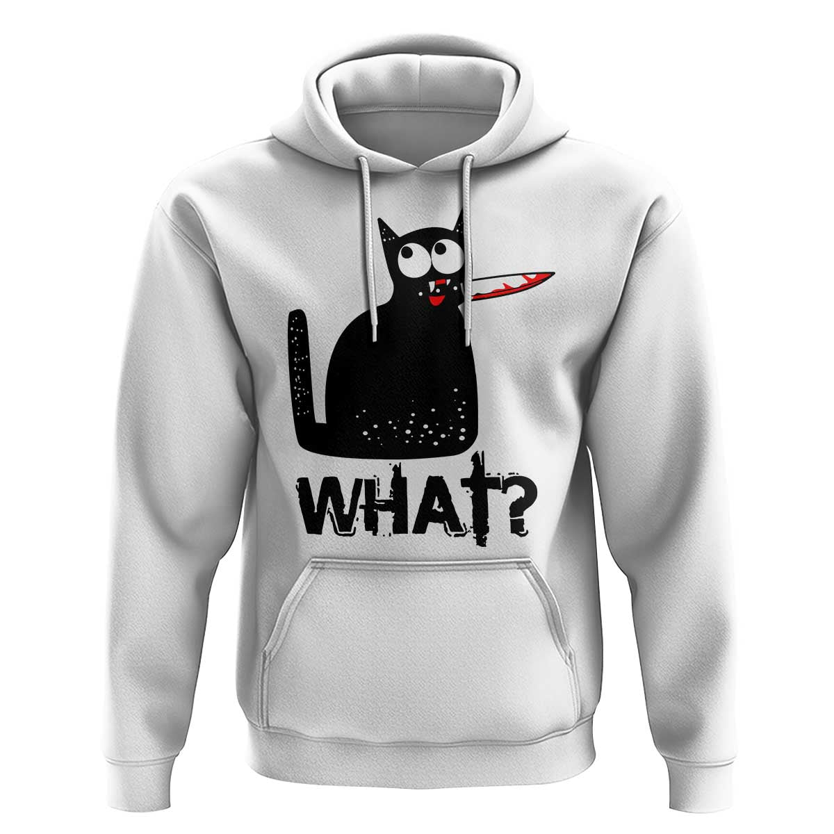 Funny Black Cat Hoodie What Kitten Murderous - Wonder Print Shop