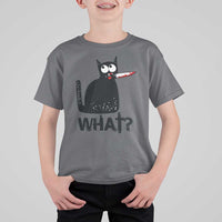 Funny Black Cat T Shirt For Kid What Kitten Murderous - Wonder Print Shop