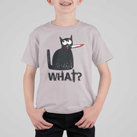 Funny Black Cat T Shirt For Kid What Kitten Murderous - Wonder Print Shop