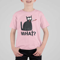 Funny Black Cat T Shirt For Kid What Kitten Murderous - Wonder Print Shop