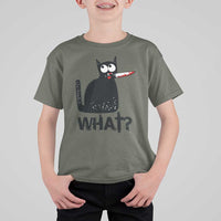 Funny Black Cat T Shirt For Kid What Kitten Murderous - Wonder Print Shop