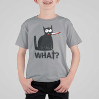 Funny Black Cat T Shirt For Kid What Kitten Murderous - Wonder Print Shop