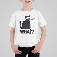 Funny Black Cat T Shirt For Kid What Kitten Murderous - Wonder Print Shop