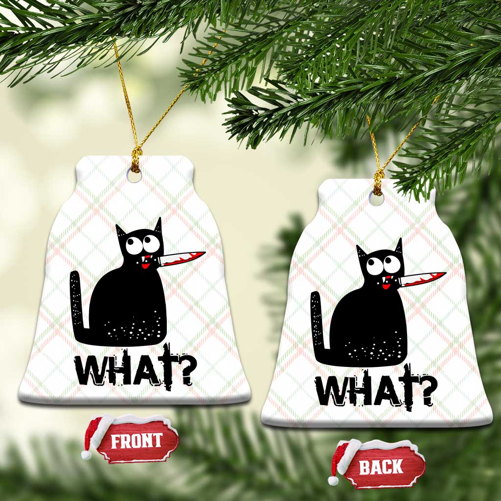 Funny Black Cat Ceramic Ornament What Kitten Murderous - Wonder Print Shop