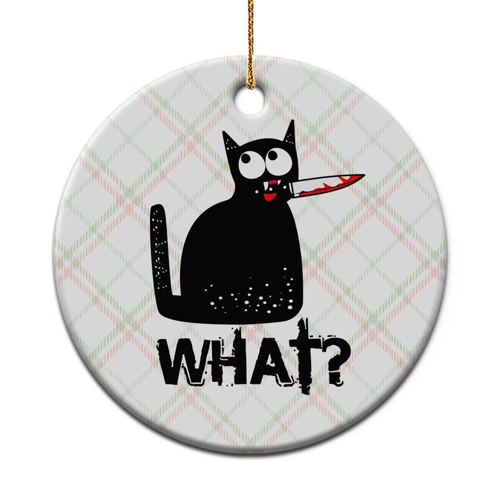 Funny Black Cat Ceramic Ornament What Kitten Murderous - Wonder Print Shop