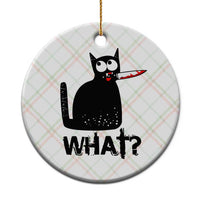 Funny Black Cat Ceramic Ornament What Kitten Murderous - Wonder Print Shop